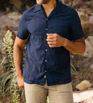 NEW HIROSHI KATO wrench double gauze shirt in navy